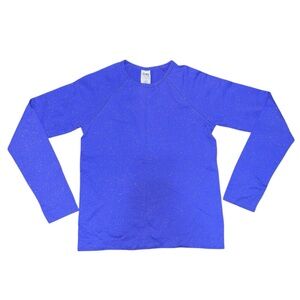 NWOT Athleta Girl Power Up Sport Length Shimmer Top Amphitrite Blue XXL / 16